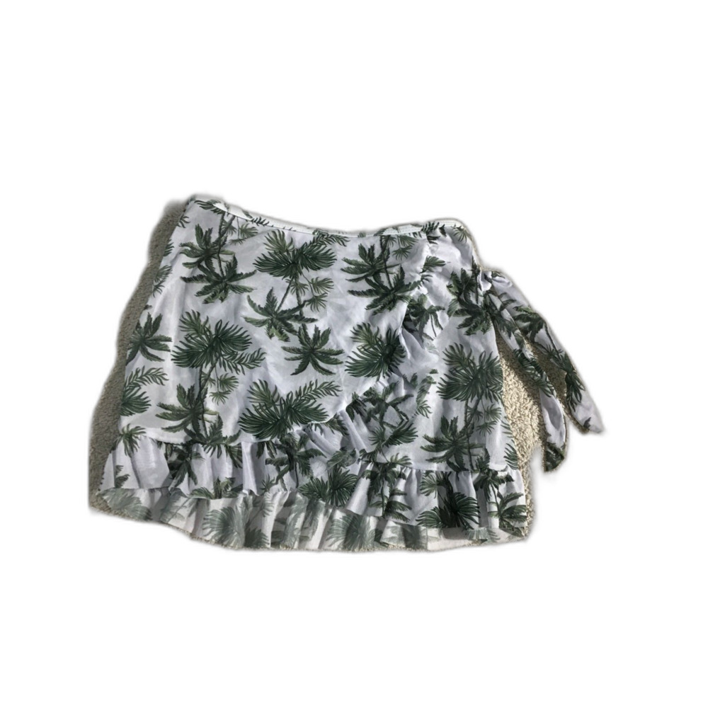 Girls Green Bikini Set with Palm Skirt - Picture 6 of 8
